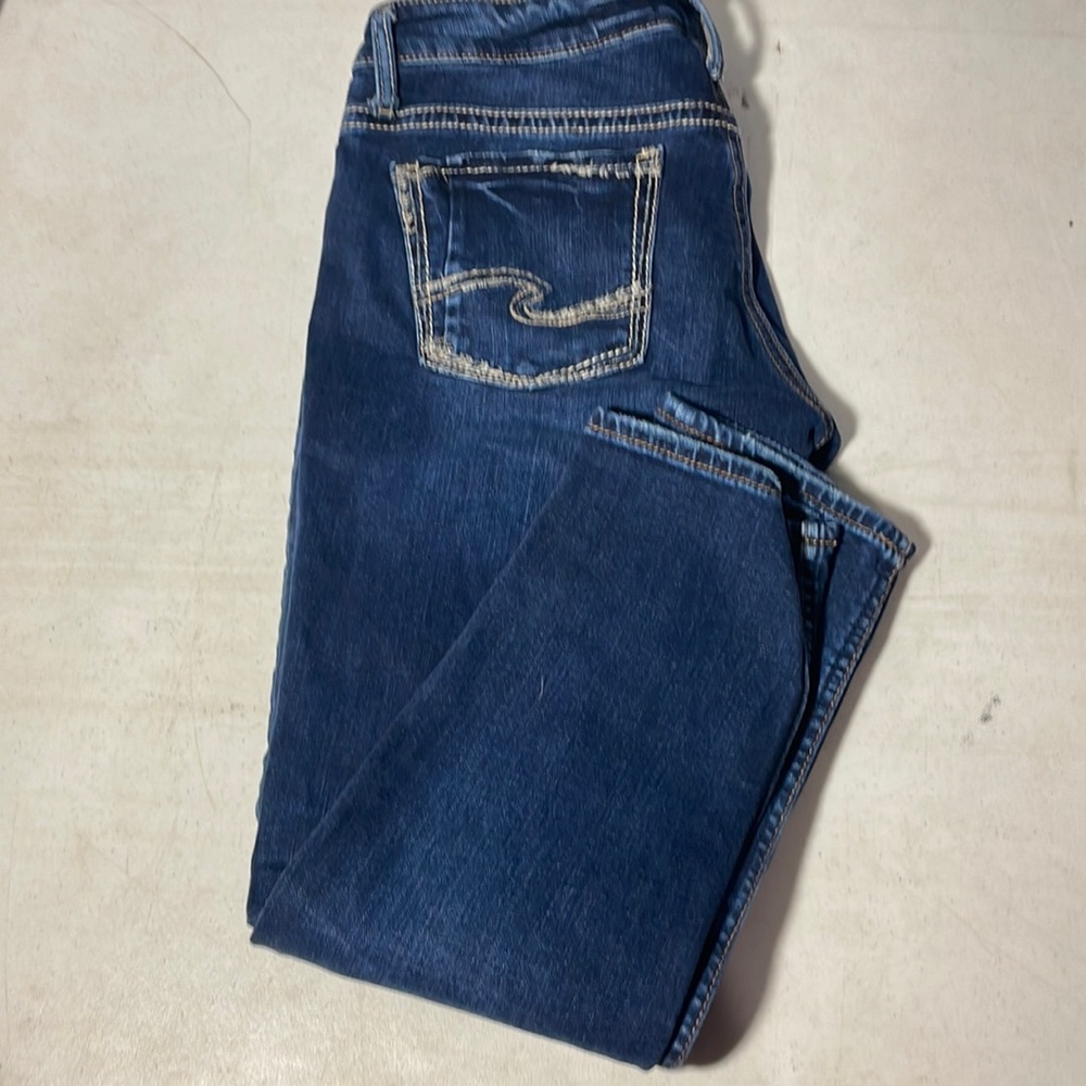 Silver cropped jeans